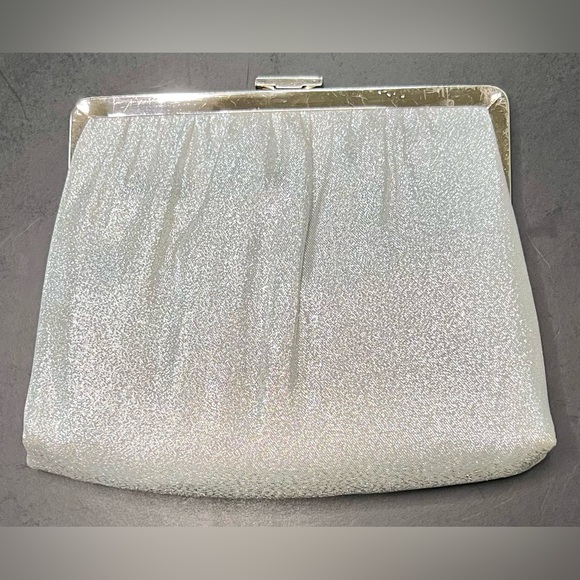 Vintage 1960’s Andé Sparkly Metallic Clutch Evening Bag w/ Chain Strap | Bling - Picture 10 of 14